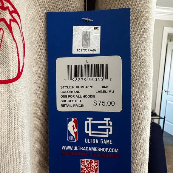 NBA Beige Hoodie with ALL Team logos - Men’s Large - Picture 6 of 6